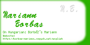mariann borbas business card